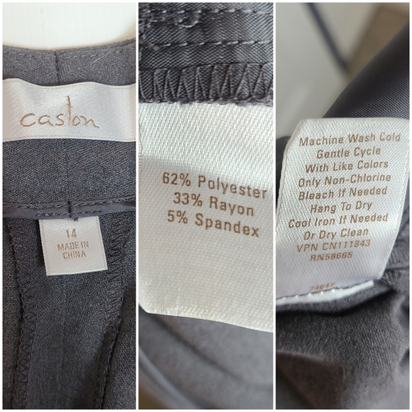 CASLON gray business suit work smart professional 2 pockets dress pants size 14 - Picture 4 of 4